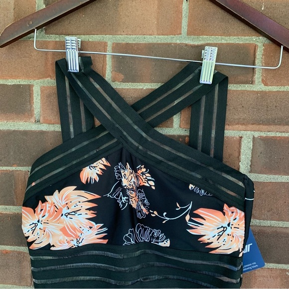 Hilor Floral Front Crossover One Piece Swimsuit Women’s Small 4-6 NEW - Picture 4 of 11